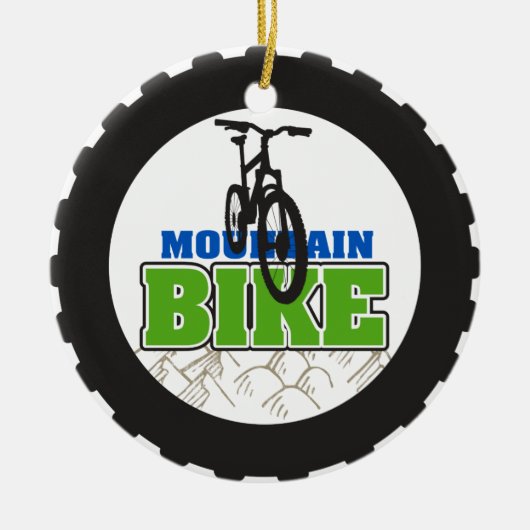 Mountain Bike Biking Keramisch Ornament (Voorkant)