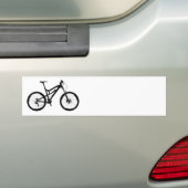 Mountain Bike - Black on White Bumpersticker (Op auto)