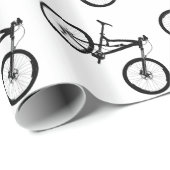Mountain Bike - Black on White Cadeaupapier (Rol Hoek)