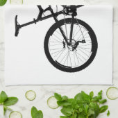 Mountain Bike - Black on White Theedoek (Gevouwen)