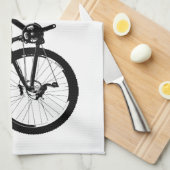 Mountain Bike - Black on White Theedoek (Quarter Fold)