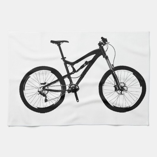 Mountain Bike - Black on White Theedoek (Horizontaal)