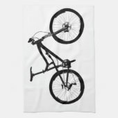 Mountain Bike - Black on White Theedoek (Verticaal)