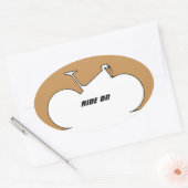 Mountain Bike Black Outline Brown Ovale Sticker (Envelop)