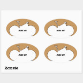 Mountain Bike Black Outline Brown Ovale Sticker (Vel)