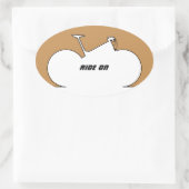 Mountain Bike Black Outline Brown Ovale Sticker (Tas)