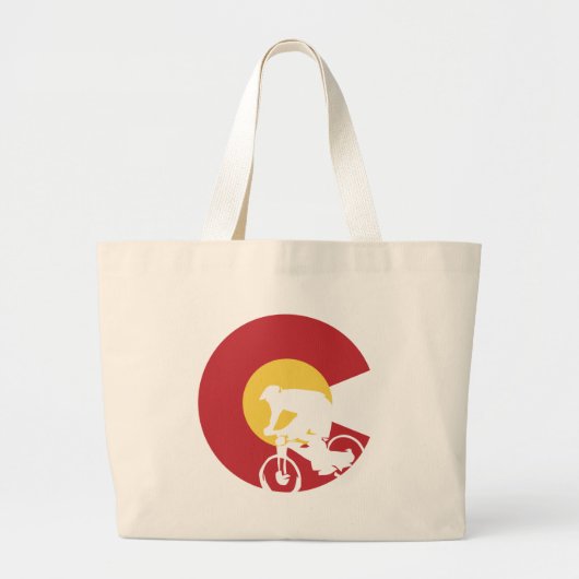 Mountain Bike Colorado Grote Tote Bag (Voorkant)