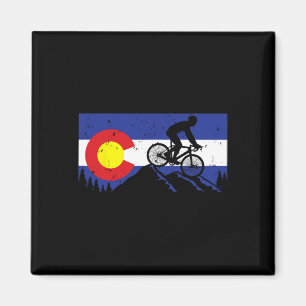Mountain Bike Colorado's Fietsen Vintage Vlag- Mtb Magneet