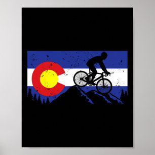 Mountain Bike Colorado's Fietsen Vintage Vlag- Mtb Poster
