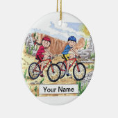 Mountain Bike Couple Keramisch Ornament (Rechts)