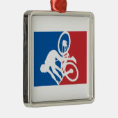 Mountain Bike Crash All Star Metalen Ornament (Rechts)
