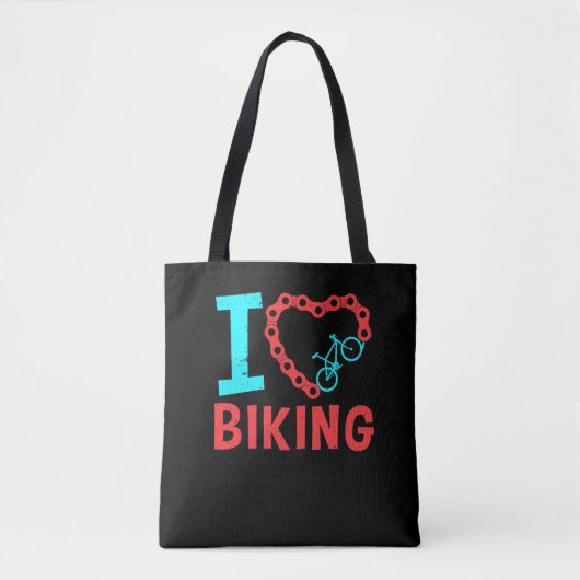 Mountain Bike Cycling Bicycle I Love Biking Tote Bag (Voorkant)