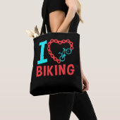 Mountain Bike Cycling Bicycle I Love Biking Tote Bag (Dichtbij)