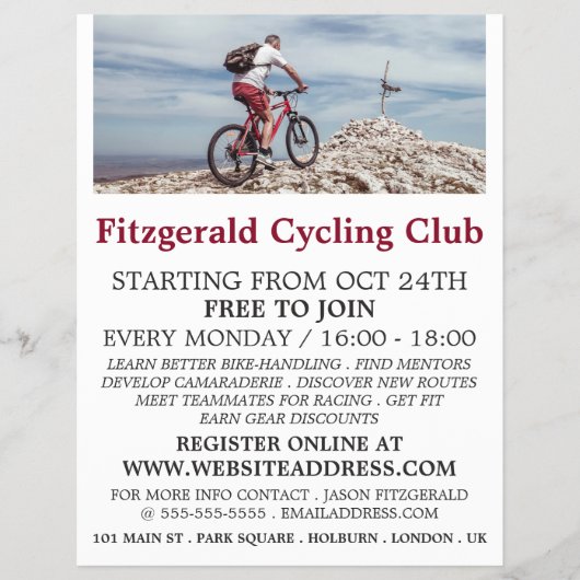 Mountain Bike Cycling Club Advertising Flyer (Voorkant)