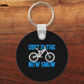 Mountain Bike Dirt Is The New Snow Mtb Winter Down Sleutelhanger (Voorkant)