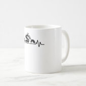 Mountain Bike Downhill Heartbeat Fun Bicycle Gift Koffiemok (Voorkant rechts)