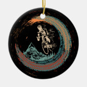 Mountain Bike Downhill MTB  Mountain Biker Keramisch Ornament (Voorkant)