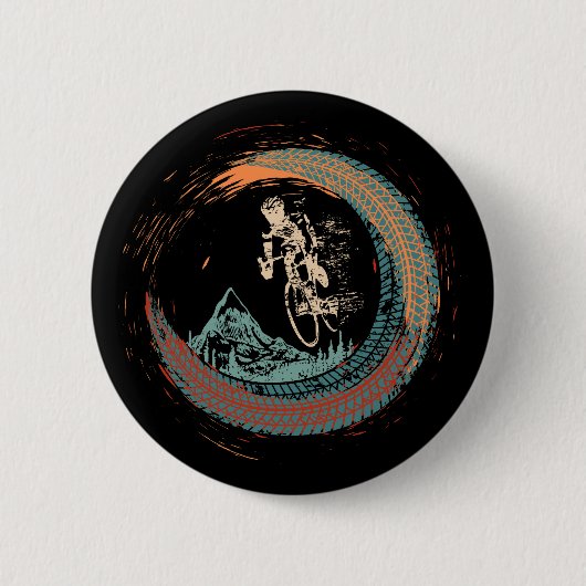 Mountain Bike Downhill MTB  Mountain Biker Ronde Button 5,7 Cm (Voorkant)