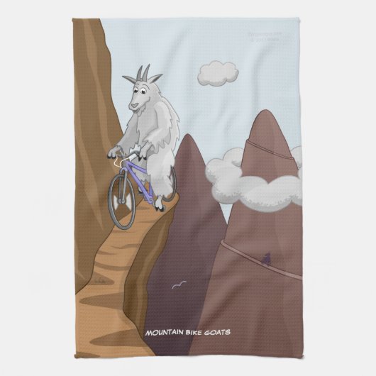 Mountain Bike Goats Hand Towel Theedoek (Verticaal)