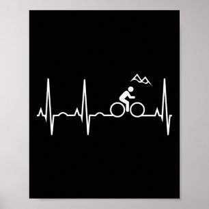 Mountain Bike Heartbeat T-shirt - Beste Mountain B Poster