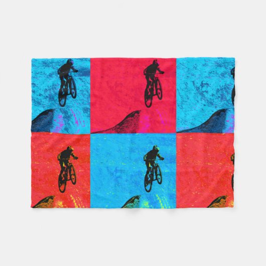Mountain Bike Jump - BMX Rider Fleece Deken (Voorkant (Horizontaal))