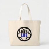 Mountain Bike Life Grote Tote Bag (Voorkant)