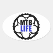 Mountain Bike Life Ovale Sticker (Voorkant)