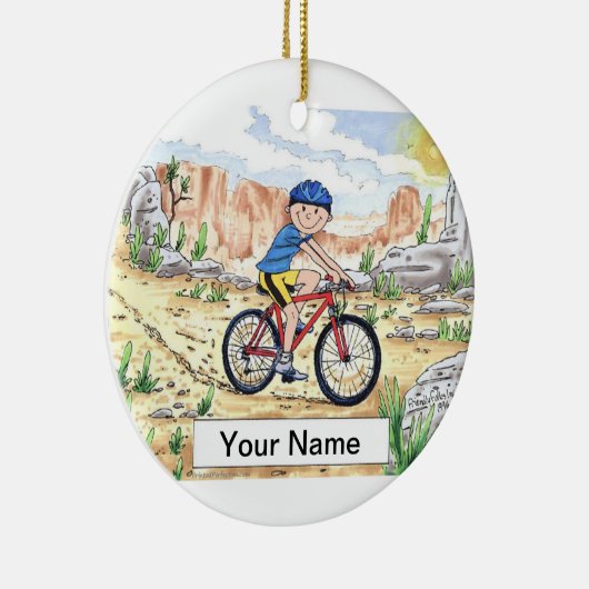 Mountain Bike - Male Keramisch Ornament (Rechts)