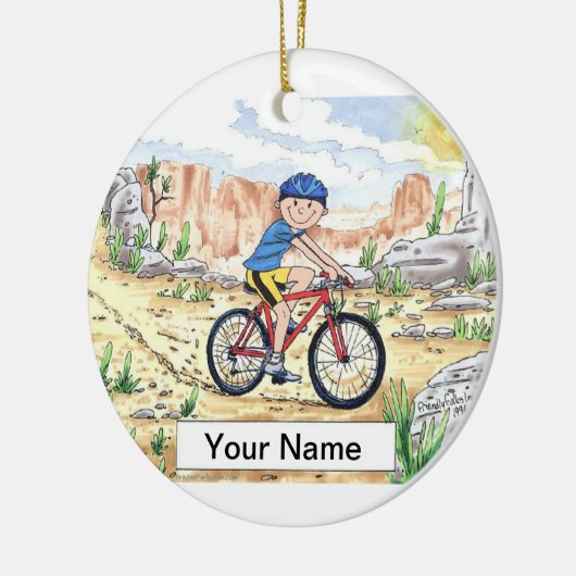 Mountain Bike - Male Keramisch Ornament (Links)
