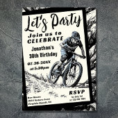 Mountain Bike Moderne Schets Stijl Verjaardag Kaart