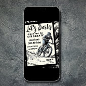 Mountain Bike Moderne Schets Stijl Verjaardag Kaart