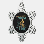 Mountain Bike Mountain Biker Tin Sneeuwvlok Ornament (Rechts)