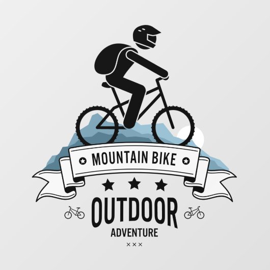 Mountain Bike Outdoor Adventure 3 - fietsenwinkel Raamsticker (Vel)