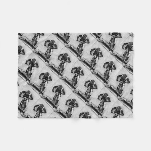 Mountain Bike Ride Fleece Deken (Voorkant (Horizontaal))