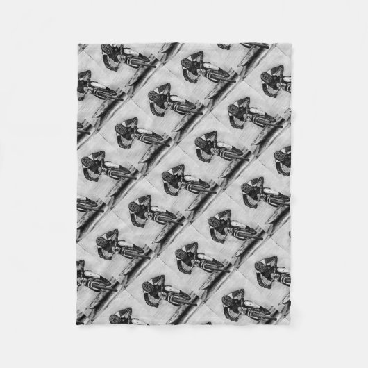 Mountain Bike Ride Fleece Deken (Voorkant)