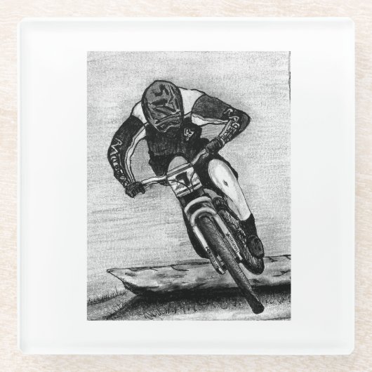 Mountain Bike Ride MTB Llandegla cup Glazen Onderzetter (Voorkant)