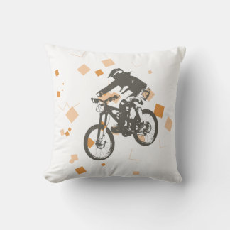 Mountain bike Rider Jump Pillow orange Design Kussen