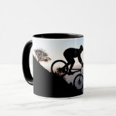 Mountain Bike Rider. Leeuwenkop, Kaapstad Mok (Voorkant links)