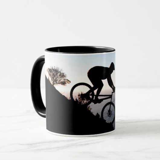 Mountain Bike Rider. Leeuwenkop, Kaapstad Mok (Voorkant links)