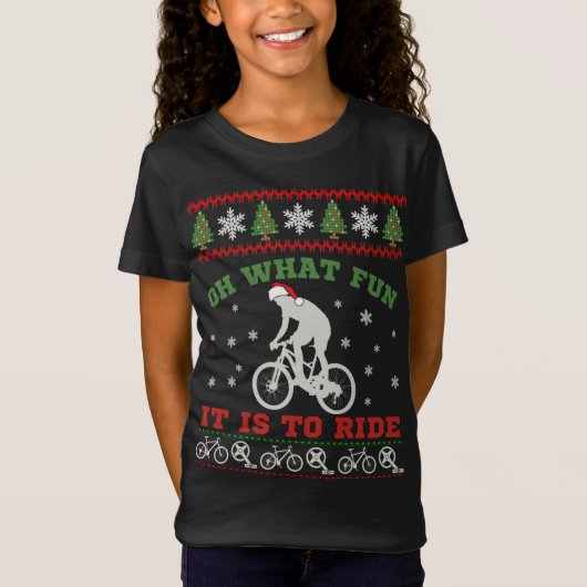Mountain Bike Rider, Oh, wat leuk kerstfeest op ee T-shirt (Voorkant)