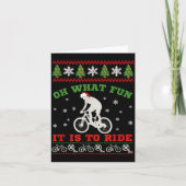 Mountain Bike Rider, Oh What Fun Christmas Ugly Sw Kaart (Voorkant)