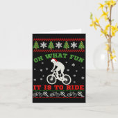 Mountain Bike Rider, Oh What Fun Christmas Ugly Sw Kaart (Gele Bloem)