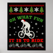 Mountain Bike Rider, Oh What Fun Christmas Ugly Sw Poster (Voorkant)