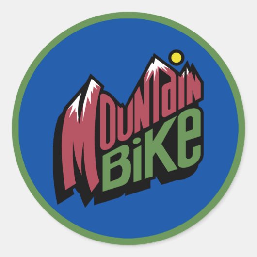 Mountain Bike Ronde Sticker (Voorkant)
