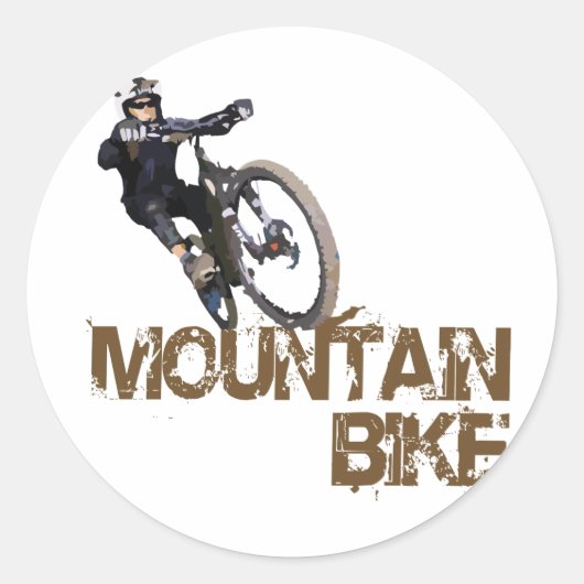 Mountain Bike Ronde Sticker (Voorkant)