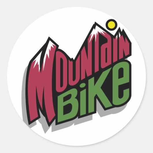 Mountain Bike Ronde Sticker (Voorkant)