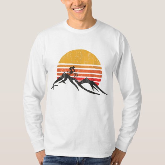 Mountain Bike  Sunset Design Graphic T-shirt (Voorkant)