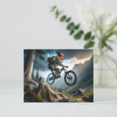 Mountain Bike Trail Shredding Gnome Briefkaart (Staand voorkant)