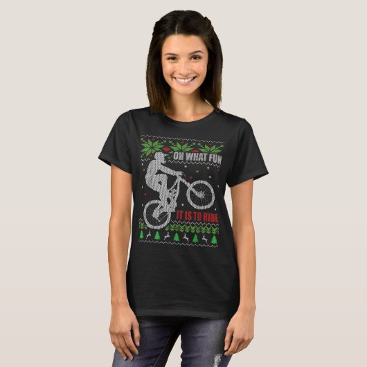 Mountain Bike Ugly kerstgebergte Biking T-shirt (Voorkant volledig)