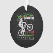 Mountain Bike Ugly Kerstmis Ornament (voorkant)